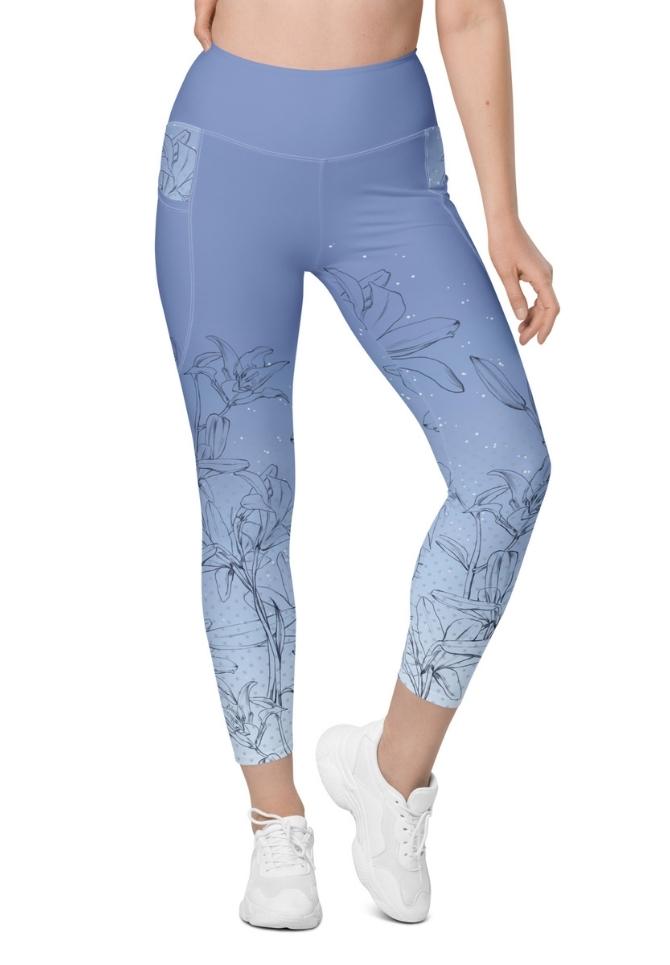 Soft Lilies Leggings With Pockets