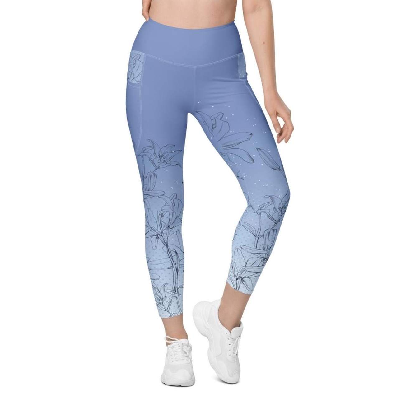 Soft Lilies Leggings With Pockets