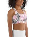 Soft Pink Tropical Sports Bra