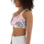 Soft Pink Tropical Sports Bra