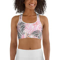 Soft Pink Tropical Sports Bra