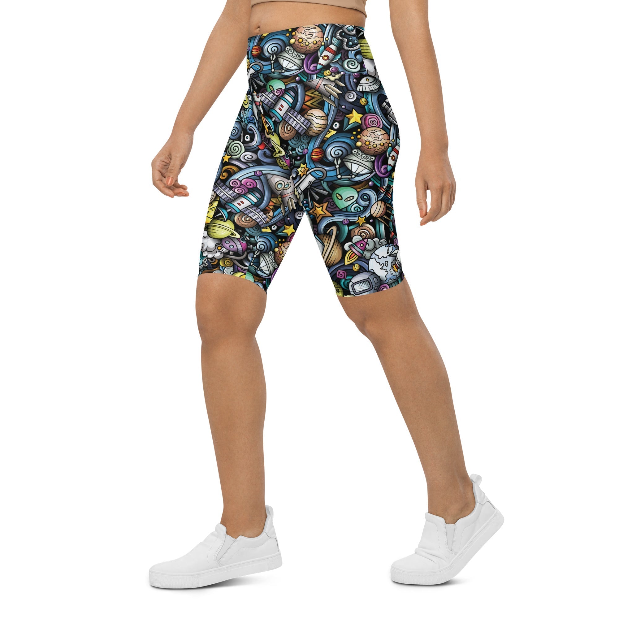 Space Travel Biker Shorts