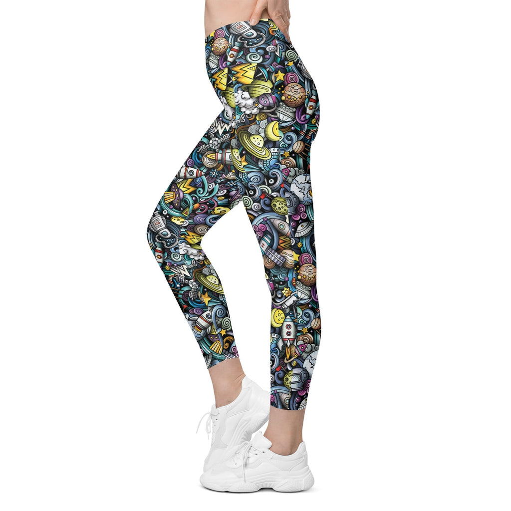 Space Travel Crossover Leggings With Pockets