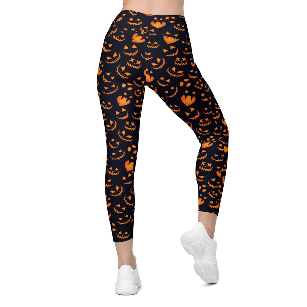 Spooktacular Halloween Crossover Leggings With Pockets