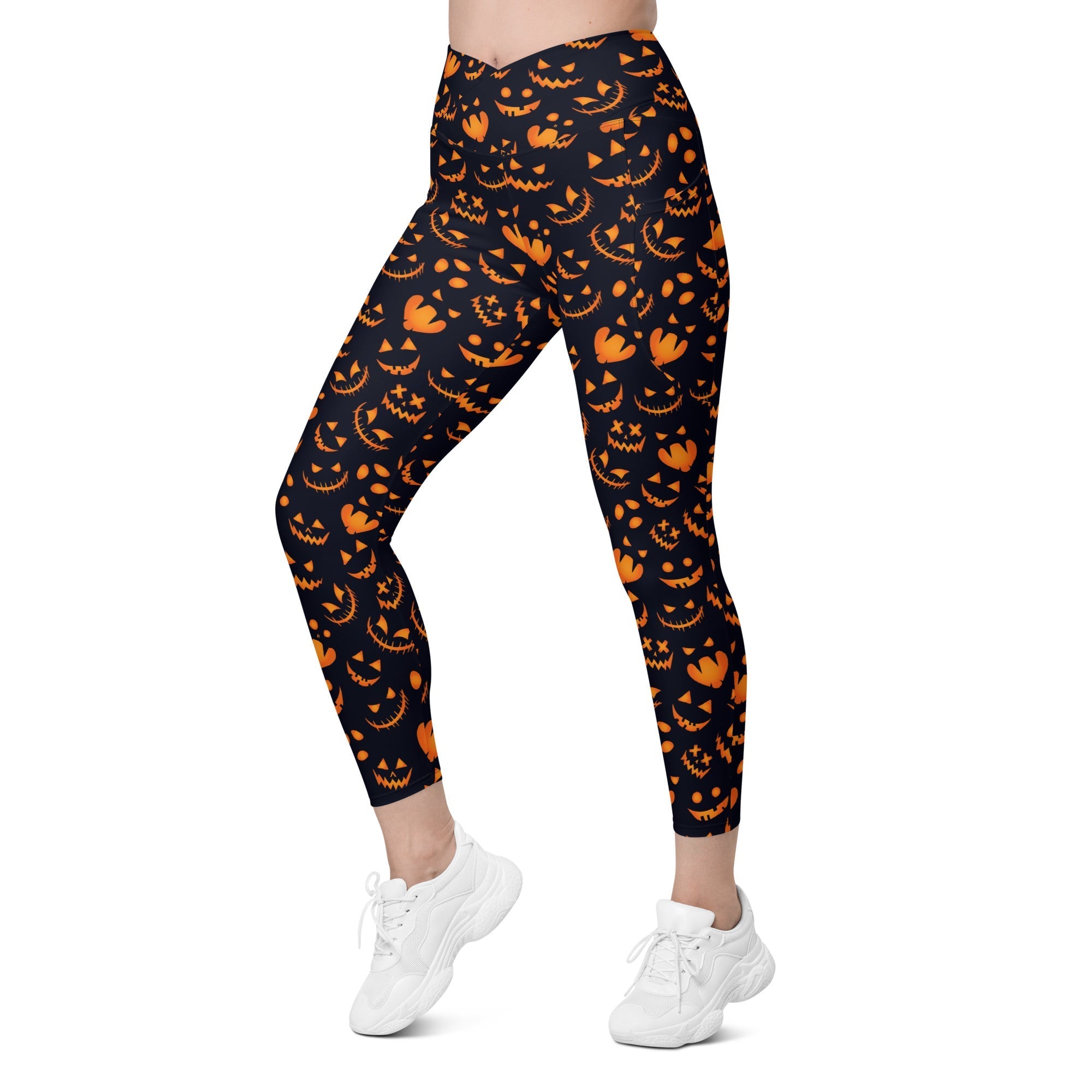 Spooktacular Halloween Crossover Leggings With Pockets