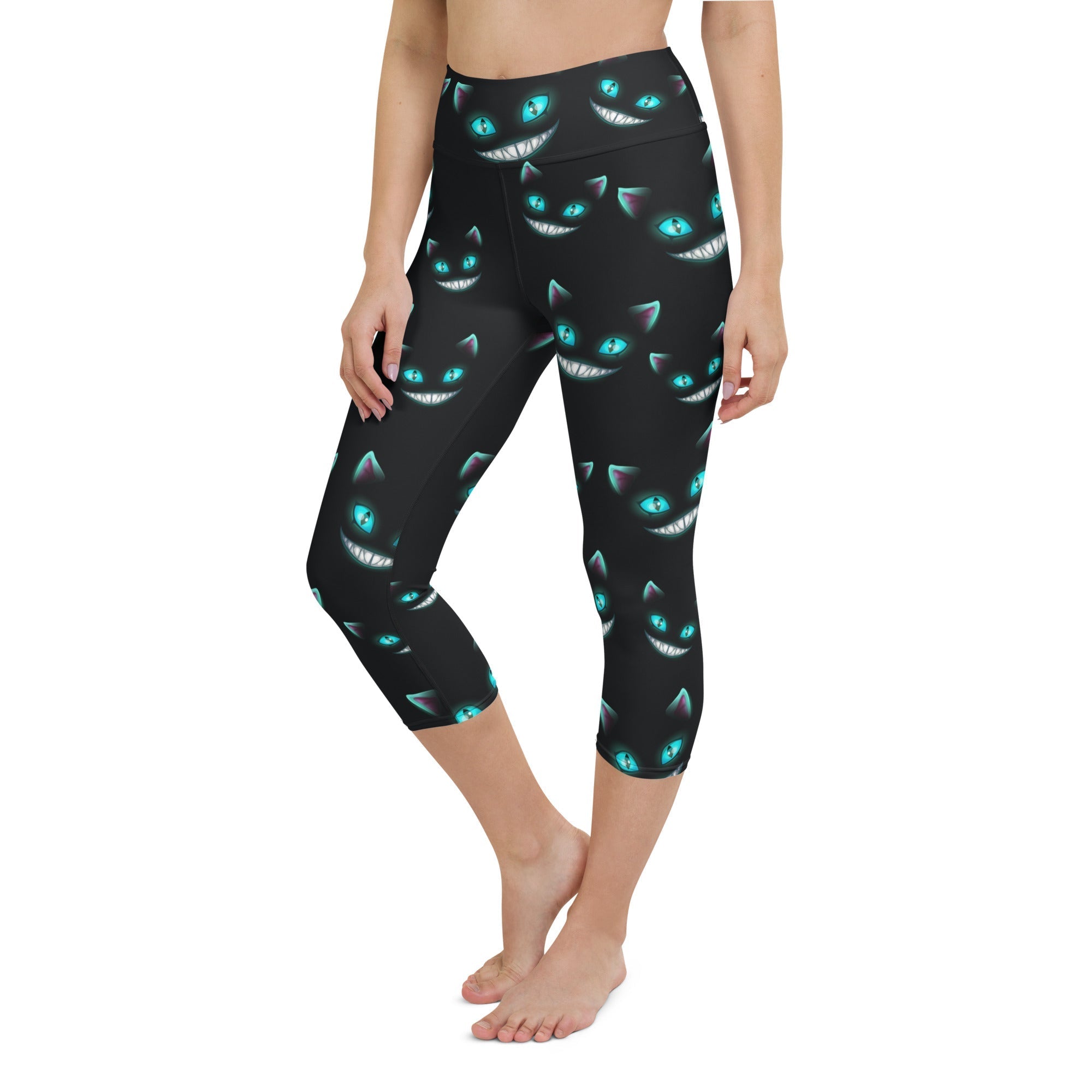 Spooky Halloween Cat Yoga Capris