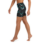 Spooky Halloween Cat Yoga Shorts