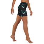 Spooky Halloween Cat Yoga Shorts
