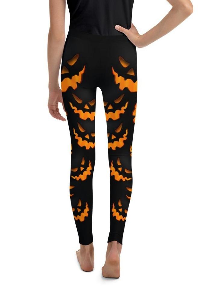 Spooky Halloween Pumpkin Youth Leggings