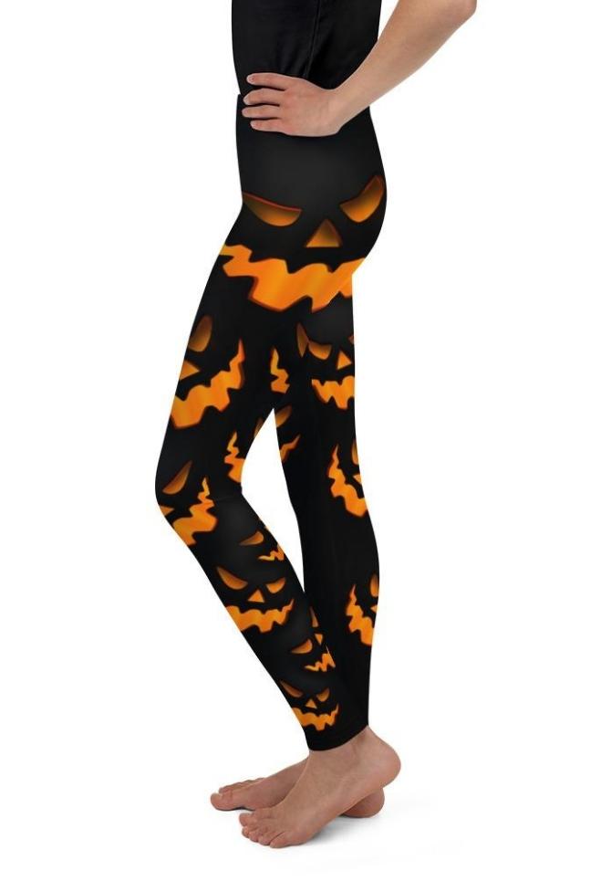 Spooky Halloween Pumpkin Youth Leggings