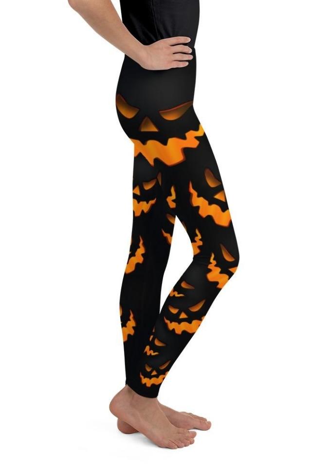 Spooky Halloween Pumpkin Youth Leggings