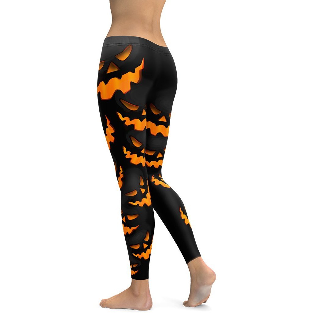 Spooky Pumpkin Halloween Leggings - FiercePulse - Premium Workout Leggings - Yoga Pants