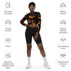 Spooky Pumpkin Halloween Recycled Long-sleeve Crop Top