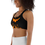 Spooky Pumpkin Halloween Sports Bra