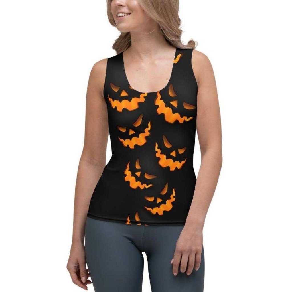 Spooky Pumpkin Halloween Tank Top