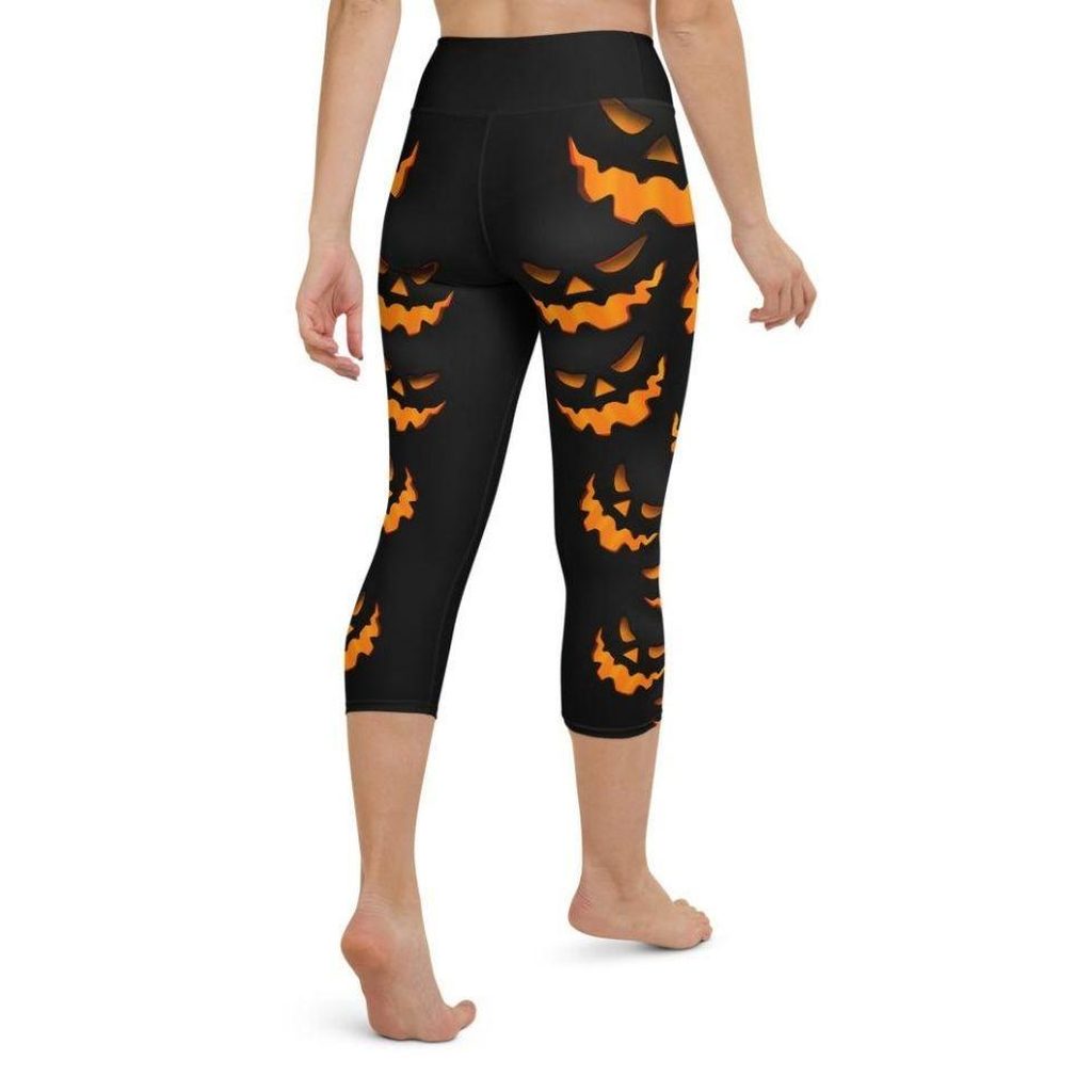 Spooky Pumpkin Halloween Yoga Capris