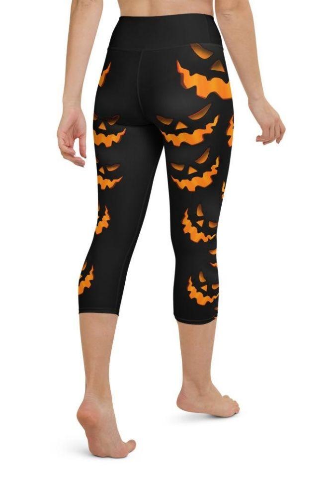 Spooky Pumpkin Halloween Yoga Capris