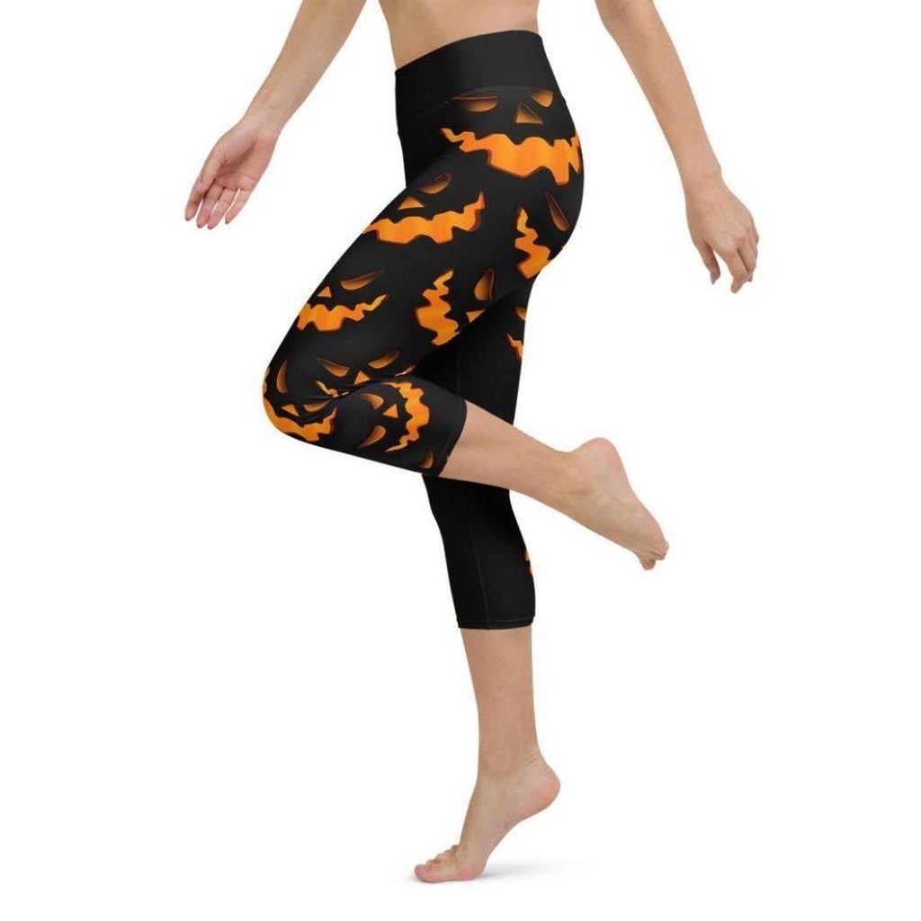 Spooky Pumpkin Halloween Yoga Capris