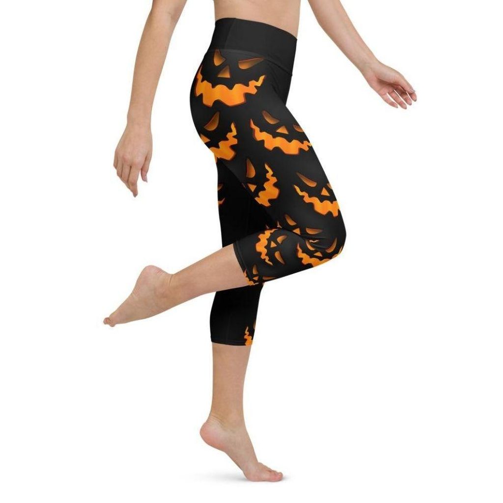 Spooky Pumpkin Halloween Yoga Capris