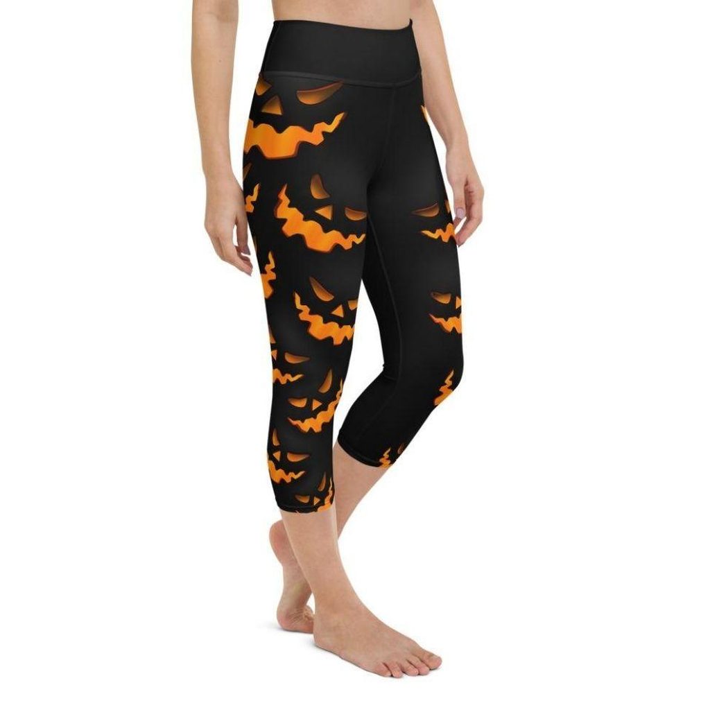 Spooky Pumpkin Halloween Yoga Capris