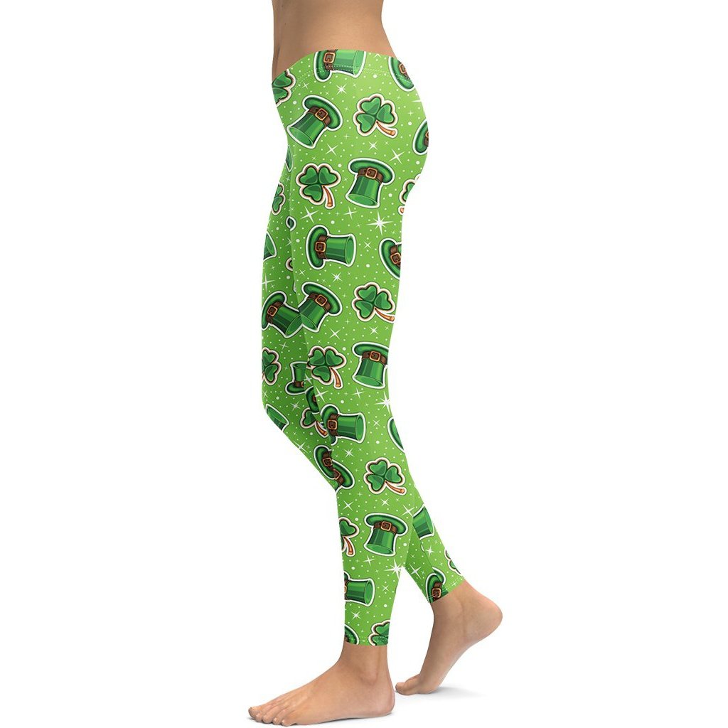 Bowake Women St. Patrick's Day Tights High Waisted Stretchy