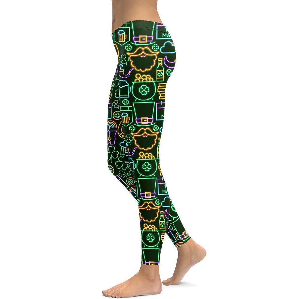 Crazy Yoga Leggings Saint Patrick's Day Clovers High Waisted Pants Lovely  Graphic Print Skinny Blessed and Lucky Pantsuit