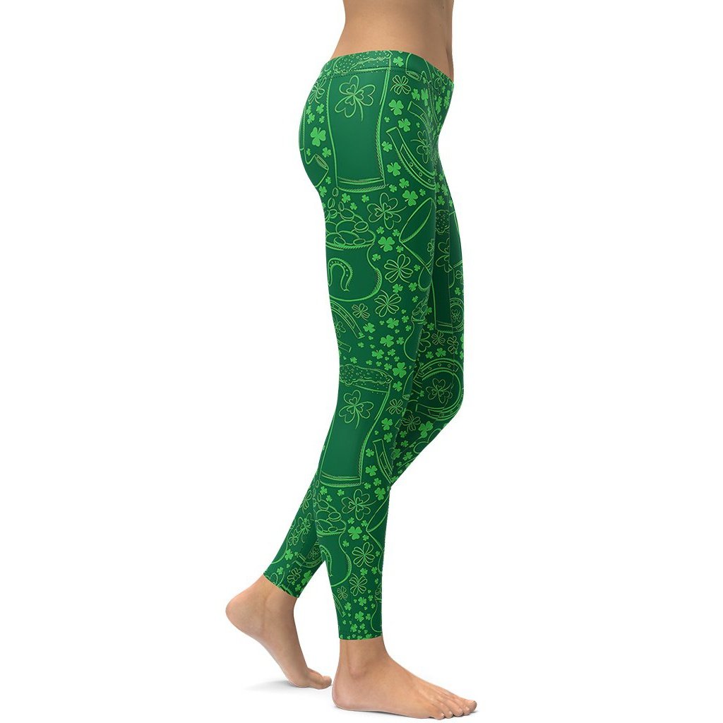 St.Patrick's Ginger Beard Man Leggings - FiercePulse - Premium Workout Leggings - Yoga Pants