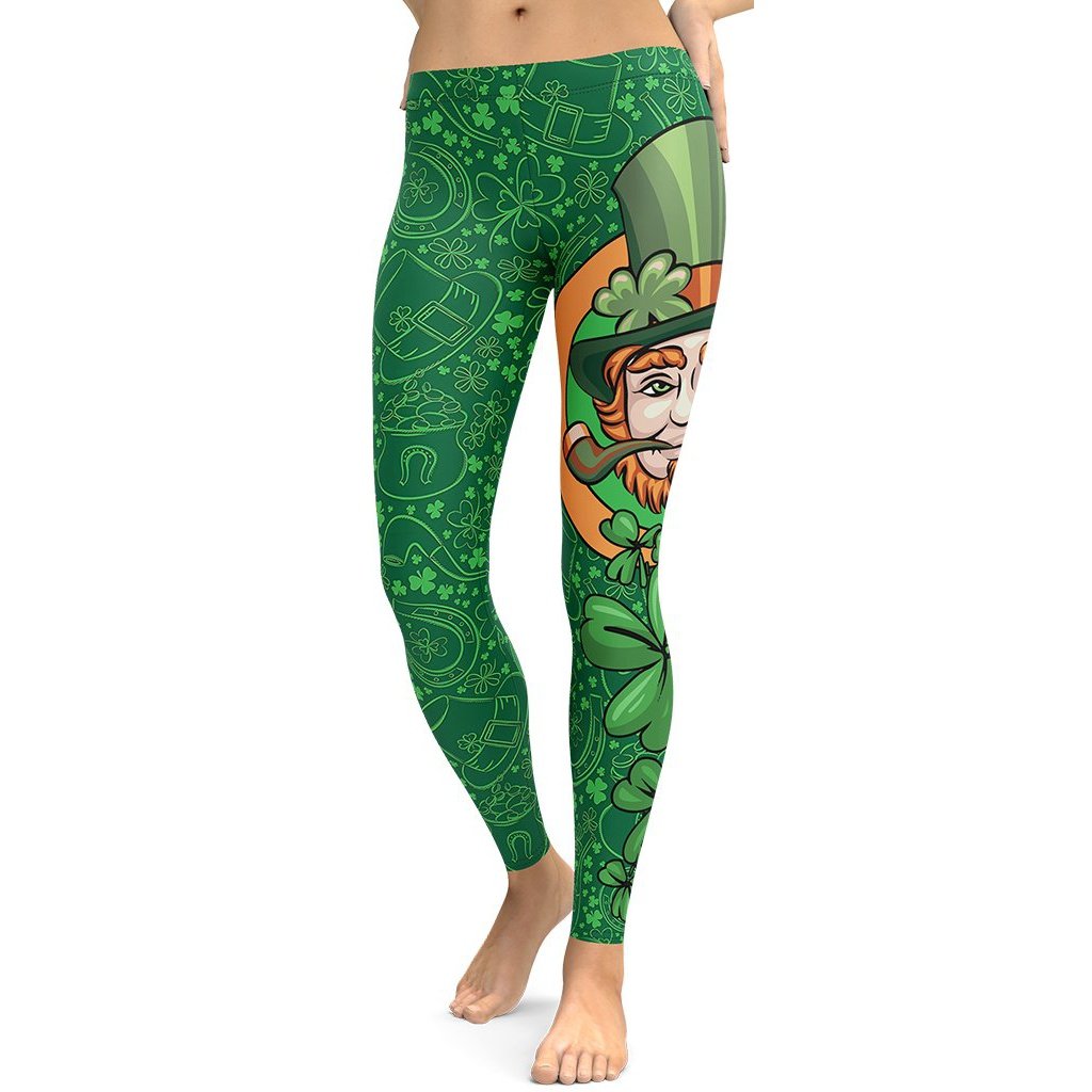 St.Patrick's Ginger Beard Man Leggings - FiercePulse - Premium Workout Leggings - Yoga Pants