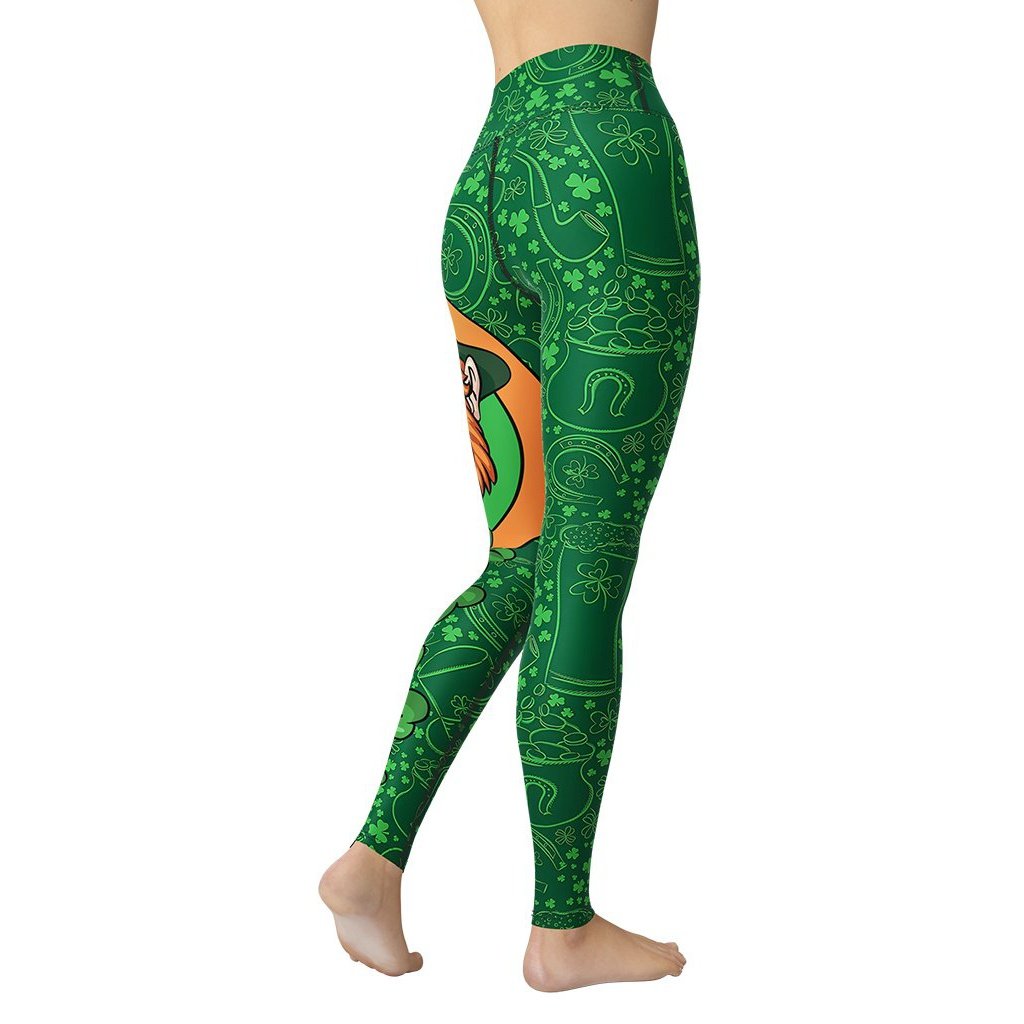 St.Patrick's Ginger Beard Man Yoga Leggings - FiercePulse - Premium Workout Leggings - Yoga Pants