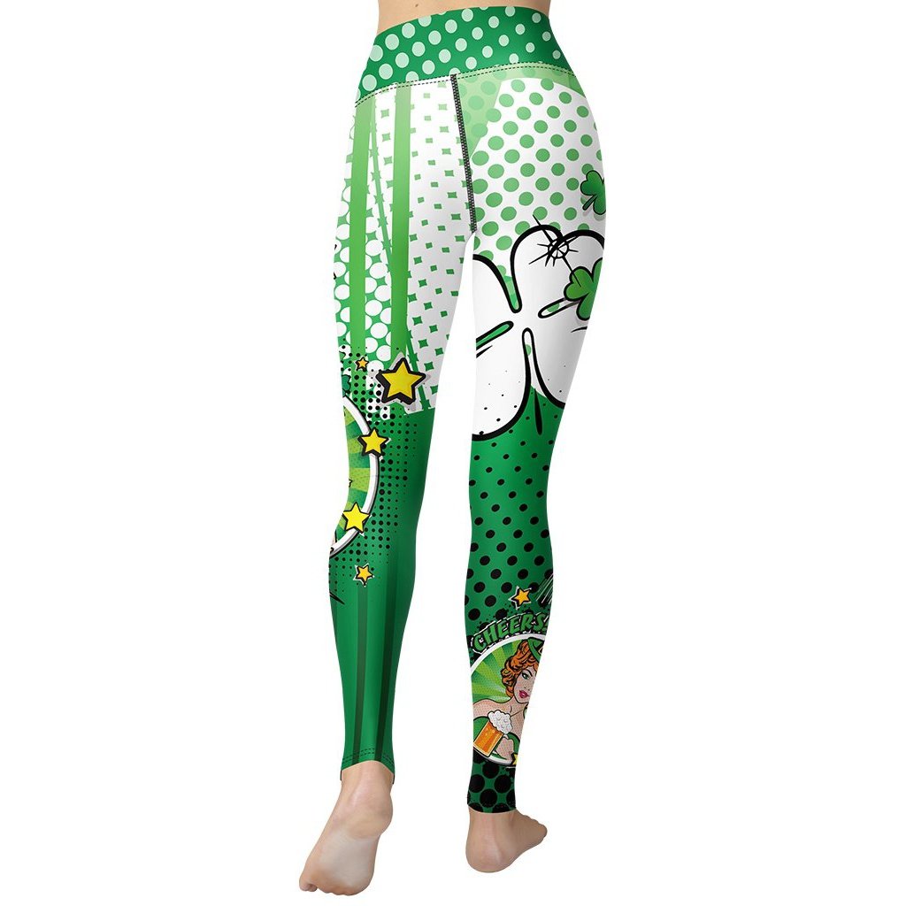 St. Patrick's Pop Art Yoga Leggings - FiercePulse - Premium Workout Leggings - Yoga Pants