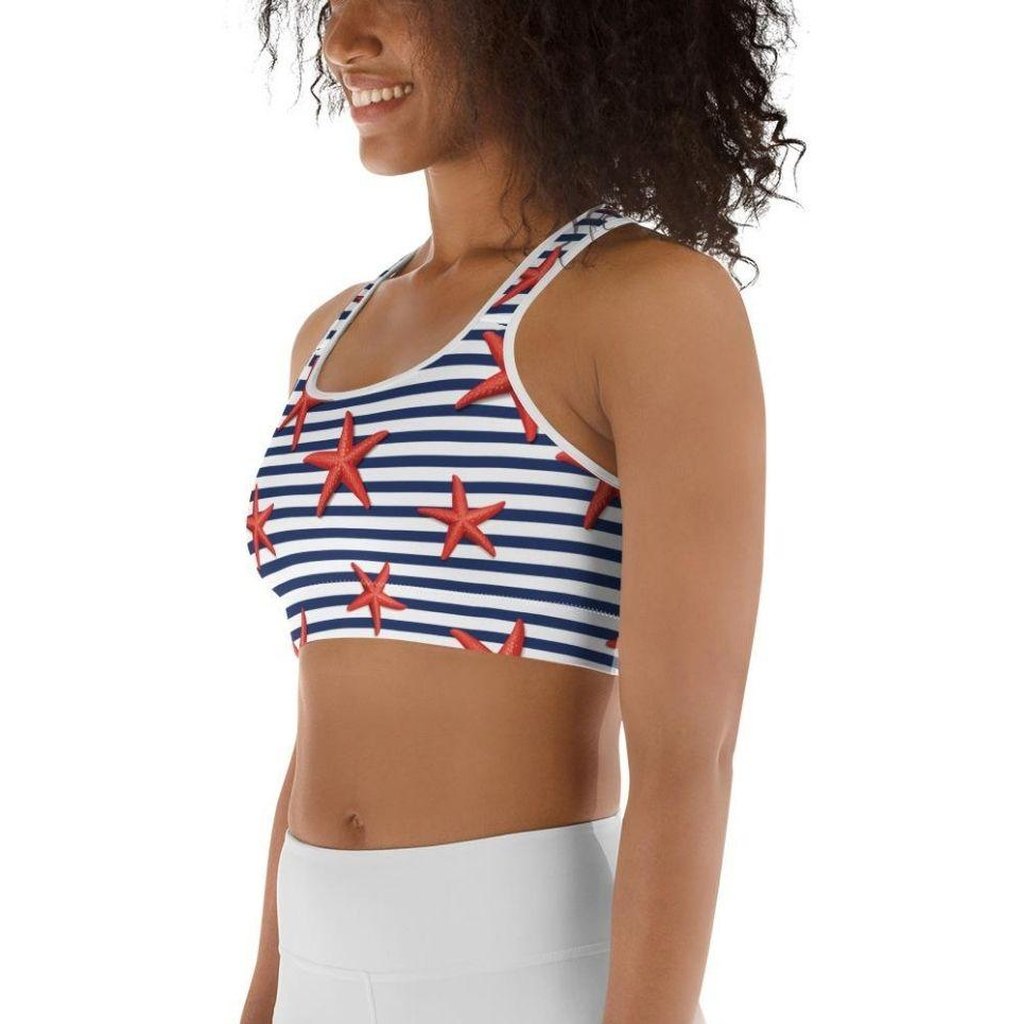 Starfish Stripe Sports Bra