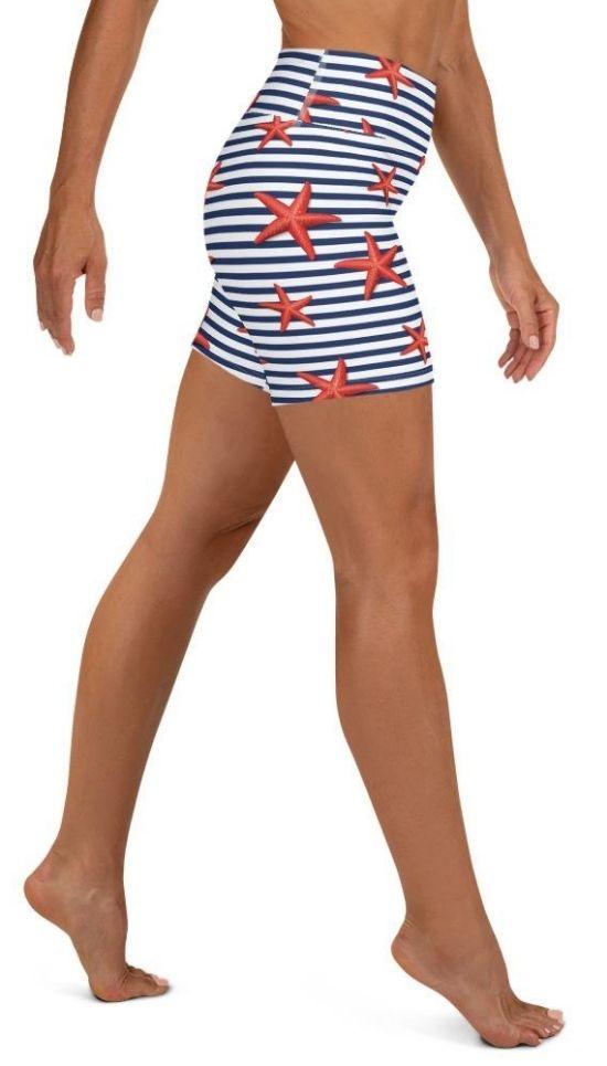 Starfish Stripe Yoga Shorts