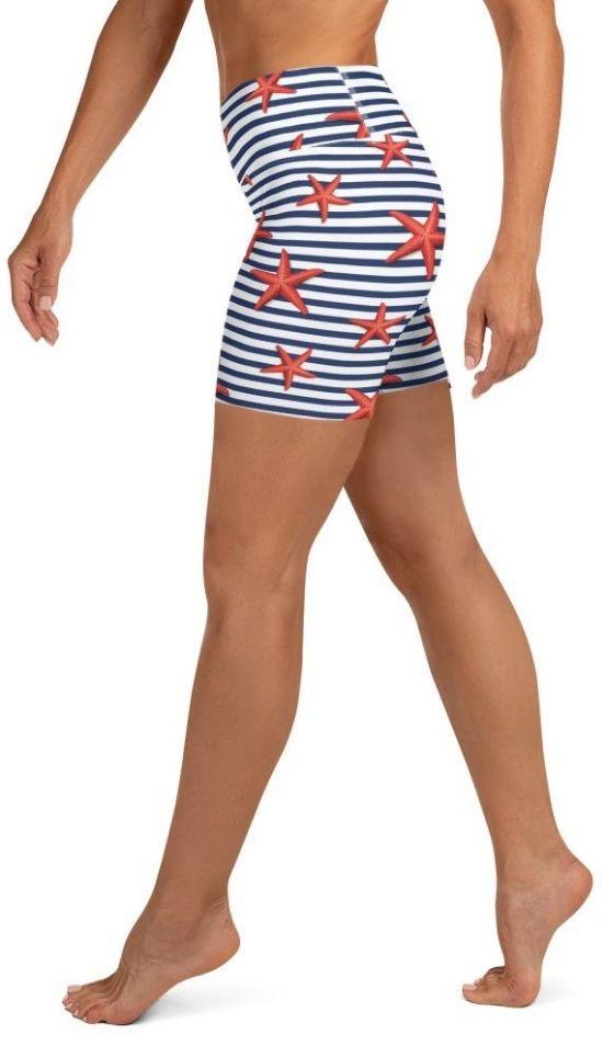 Starfish Stripe Yoga Shorts
