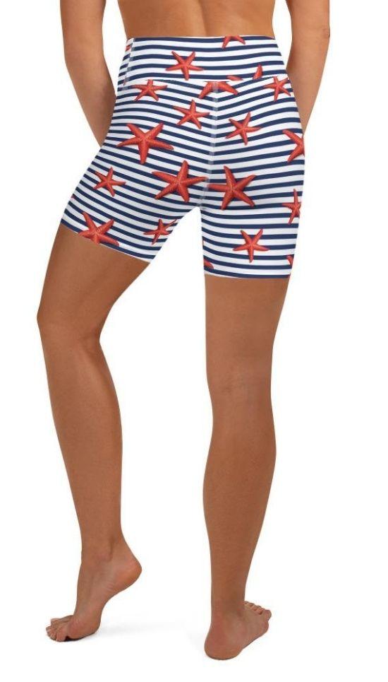 Starfish Stripe Yoga Shorts