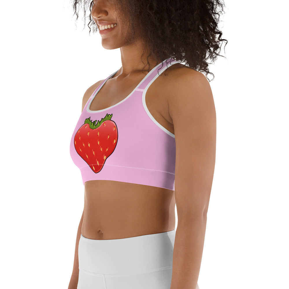 Strawberry Heart Shaped Sports Bra