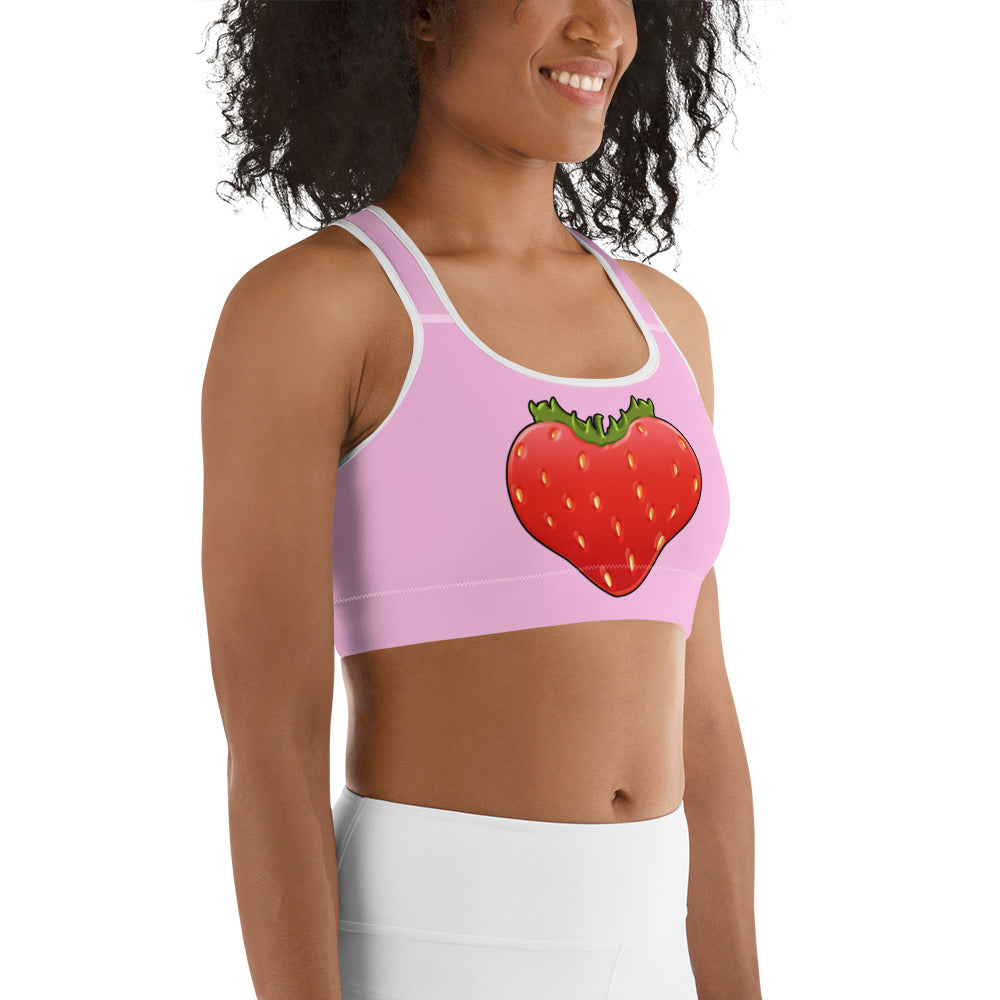 Strawberry Heart Shaped Sports Bra
