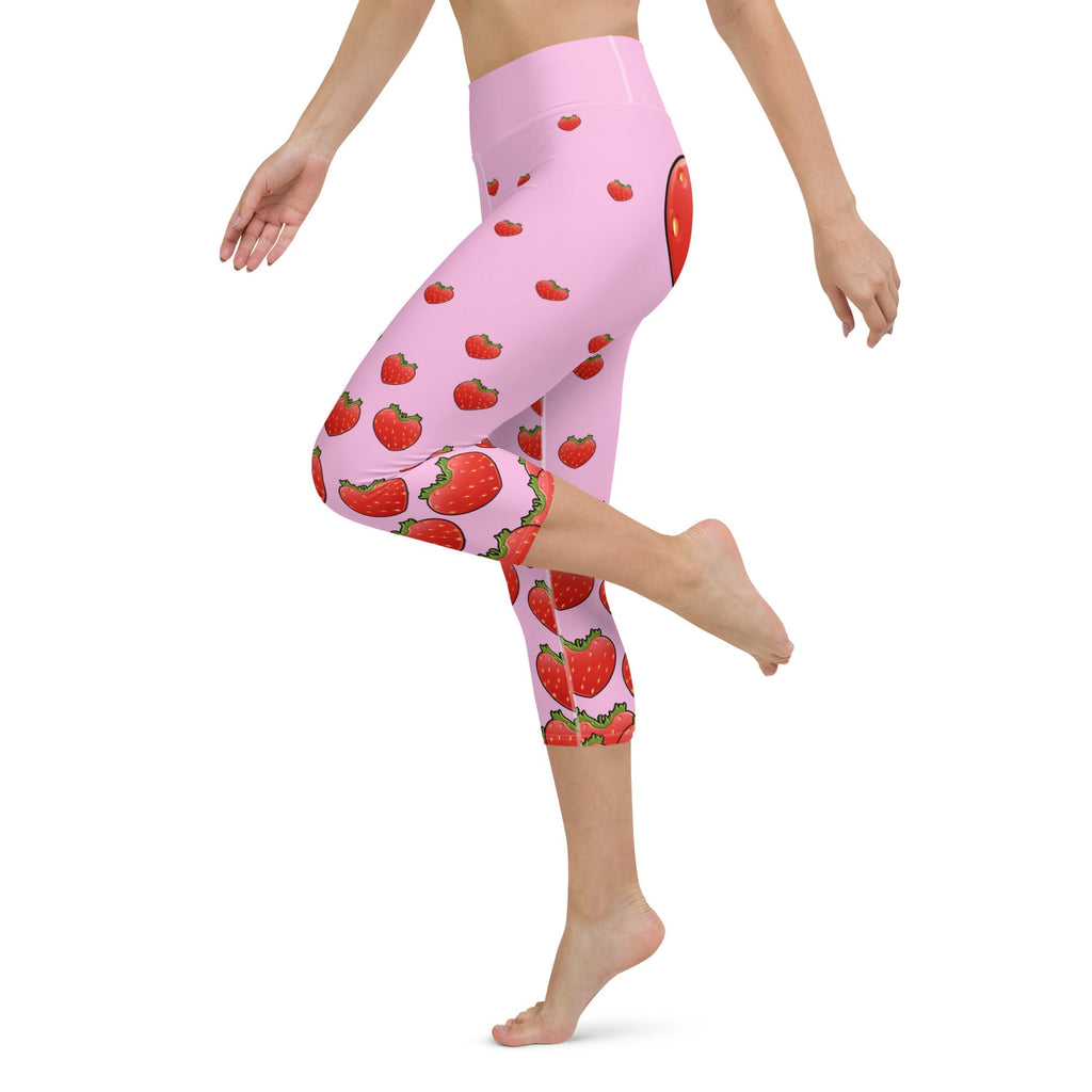 Strawberry Heart Shaped Yoga Capris