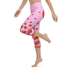 Strawberry Heart Shaped Yoga Capris