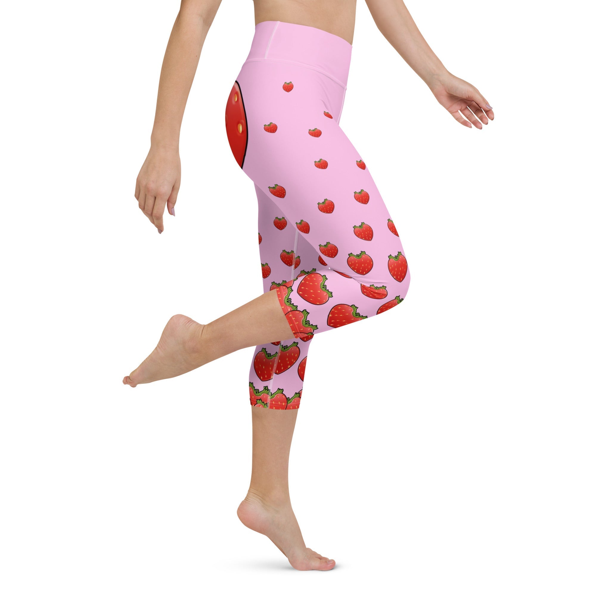 Strawberry Heart Shaped Yoga Capris