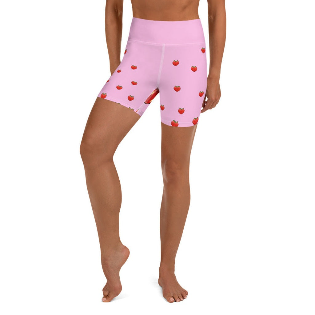 Strawberry Heart Shaped Yoga Shorts