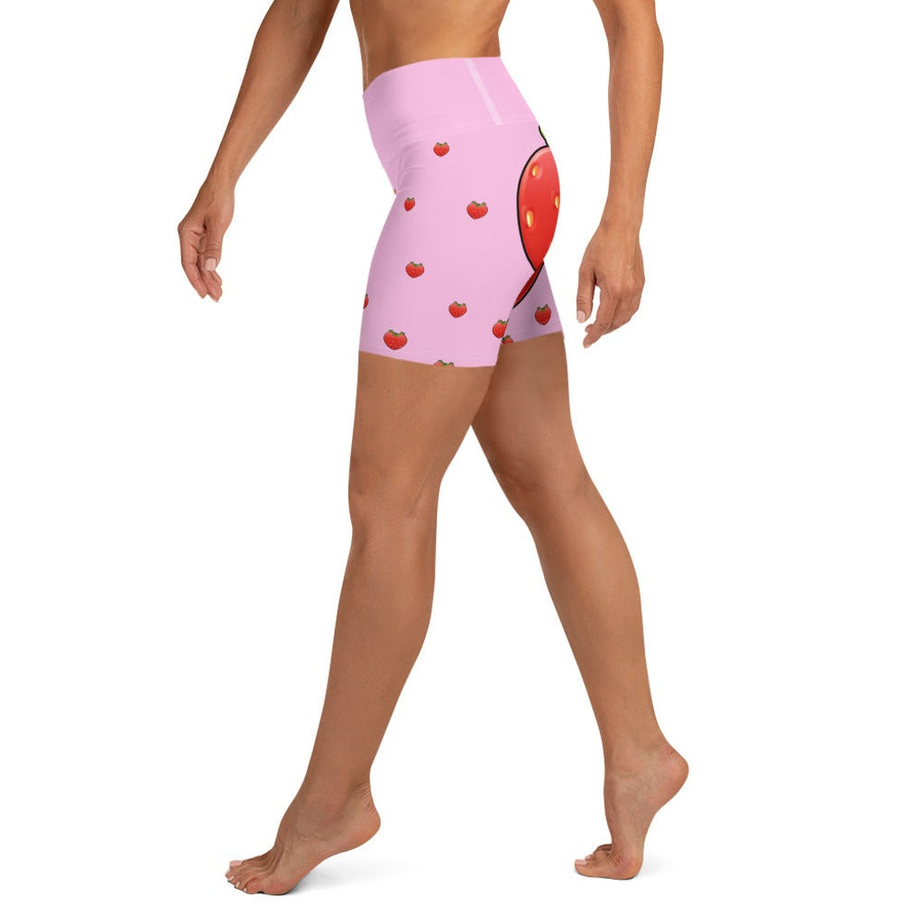 Strawberry Heart Shaped Yoga Shorts