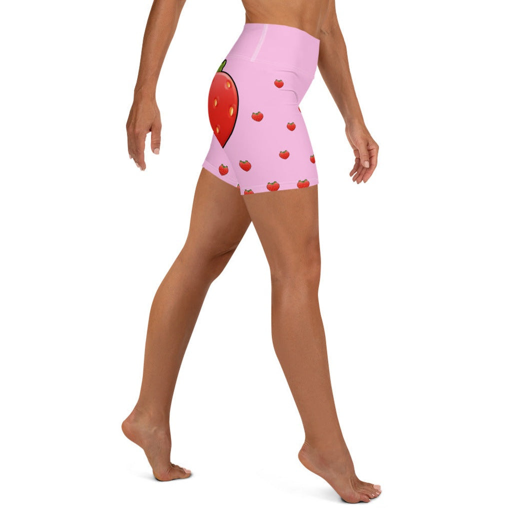 Strawberry Heart Shaped Yoga Shorts