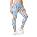 Stripes & Crabs Crossover Leggings With Pockets