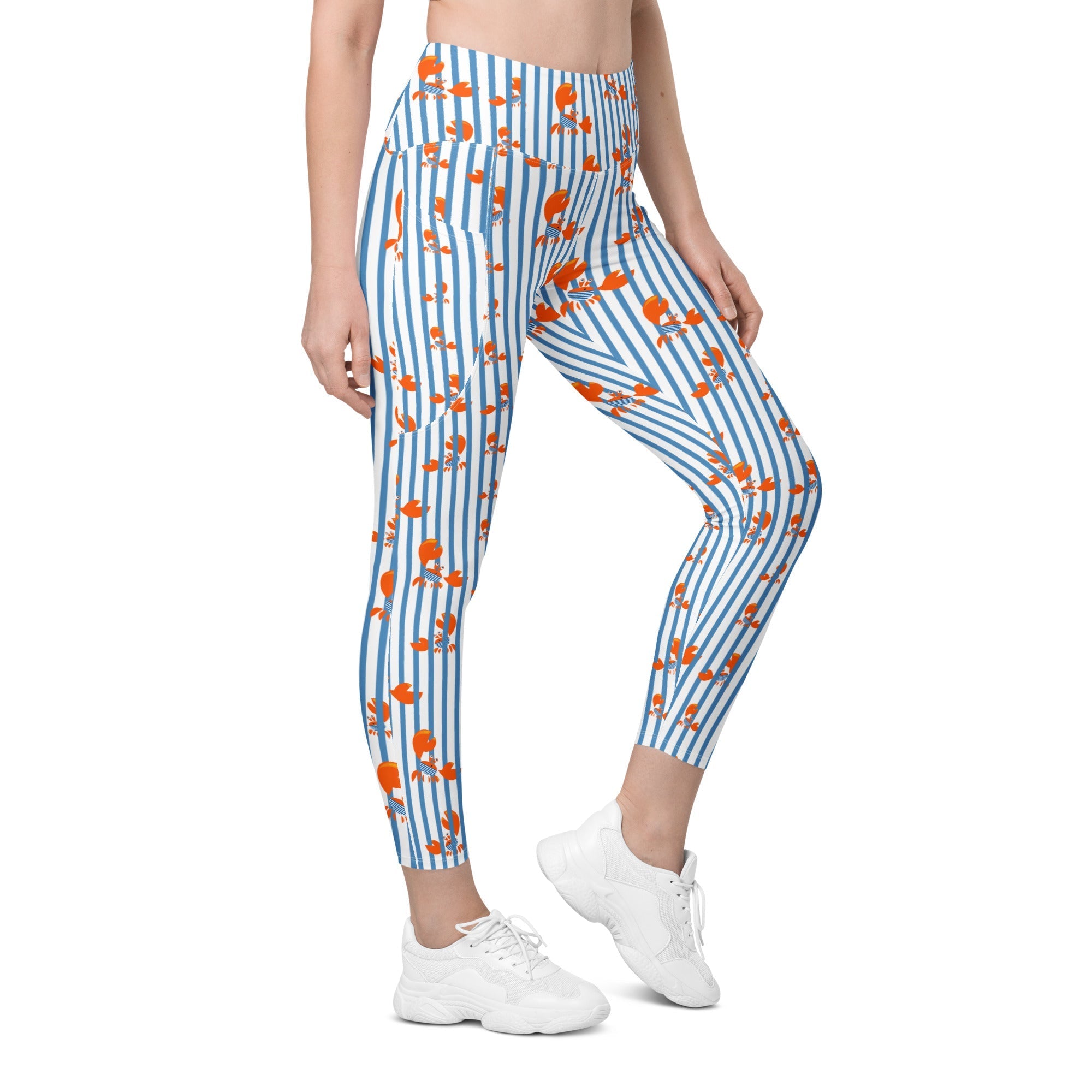 Stripes & Crabs Leggings With Pockets