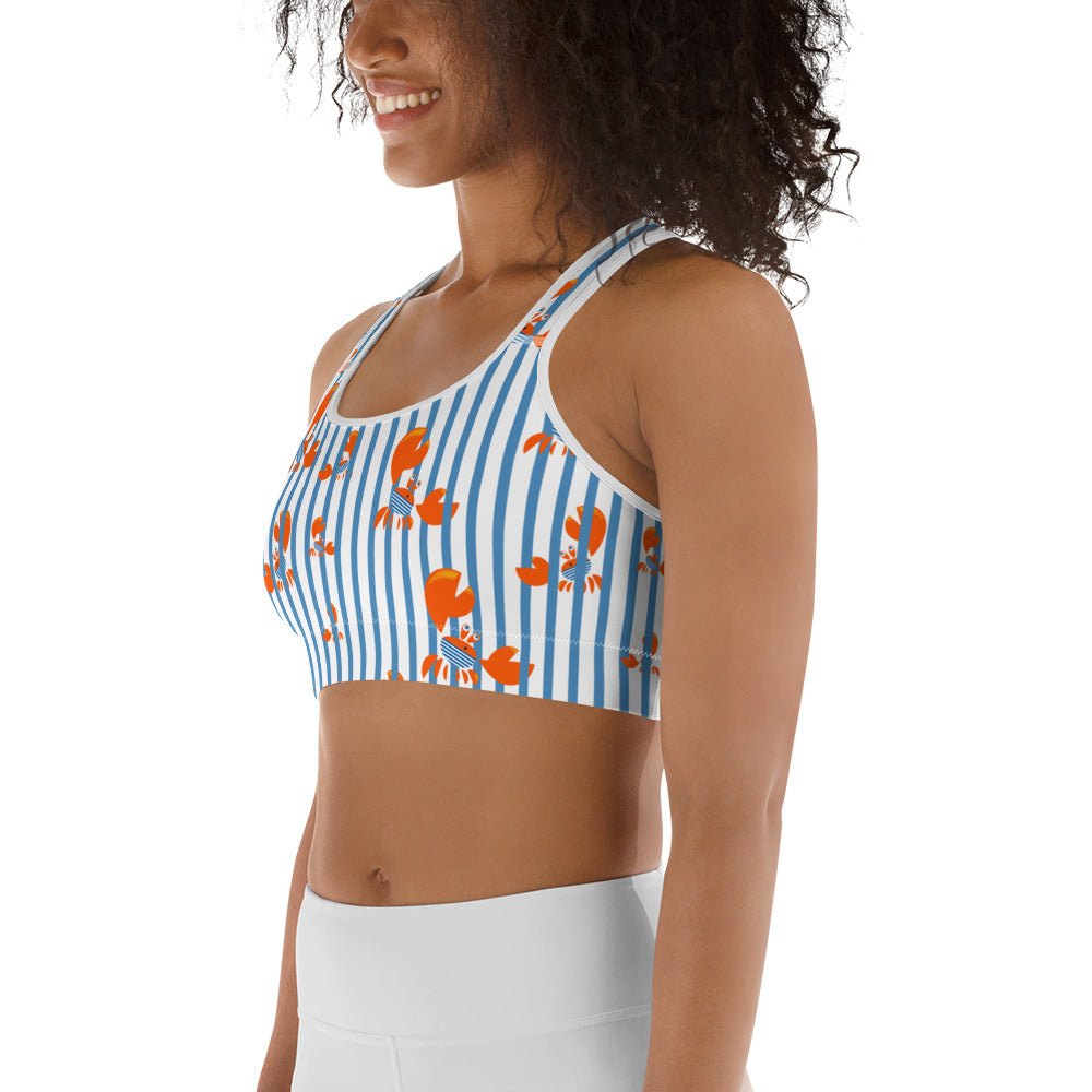 Stripes & Crabs Sports Bra