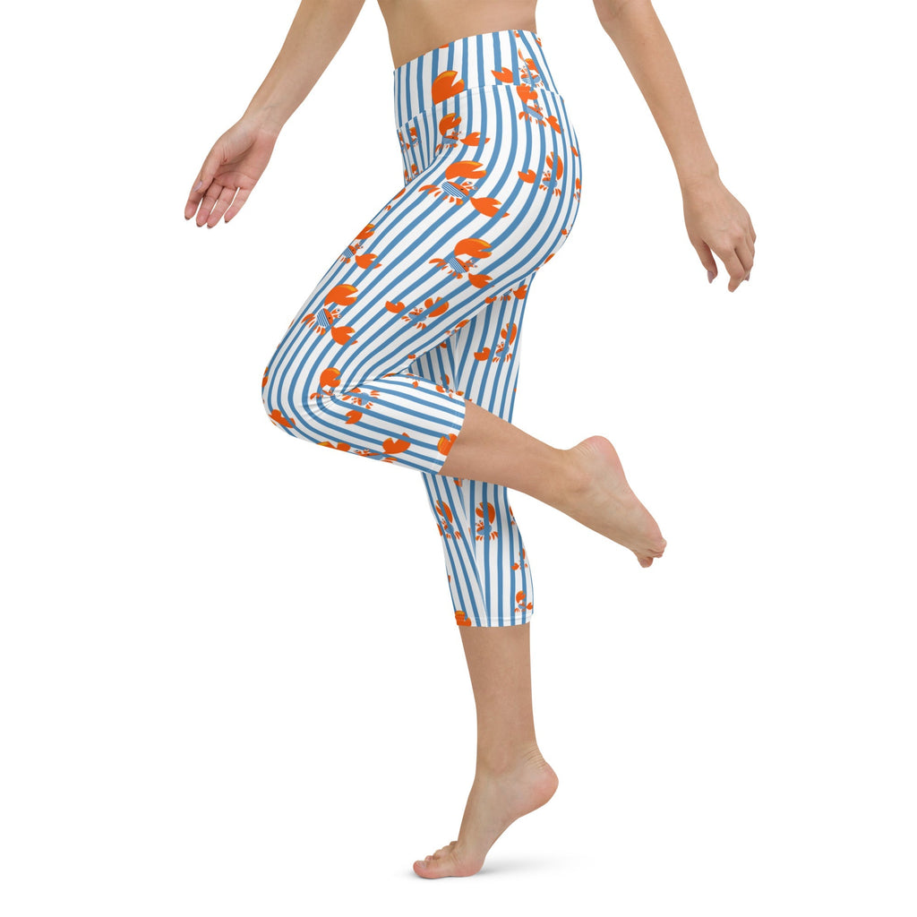 Stripes & Crabs Yoga Capris