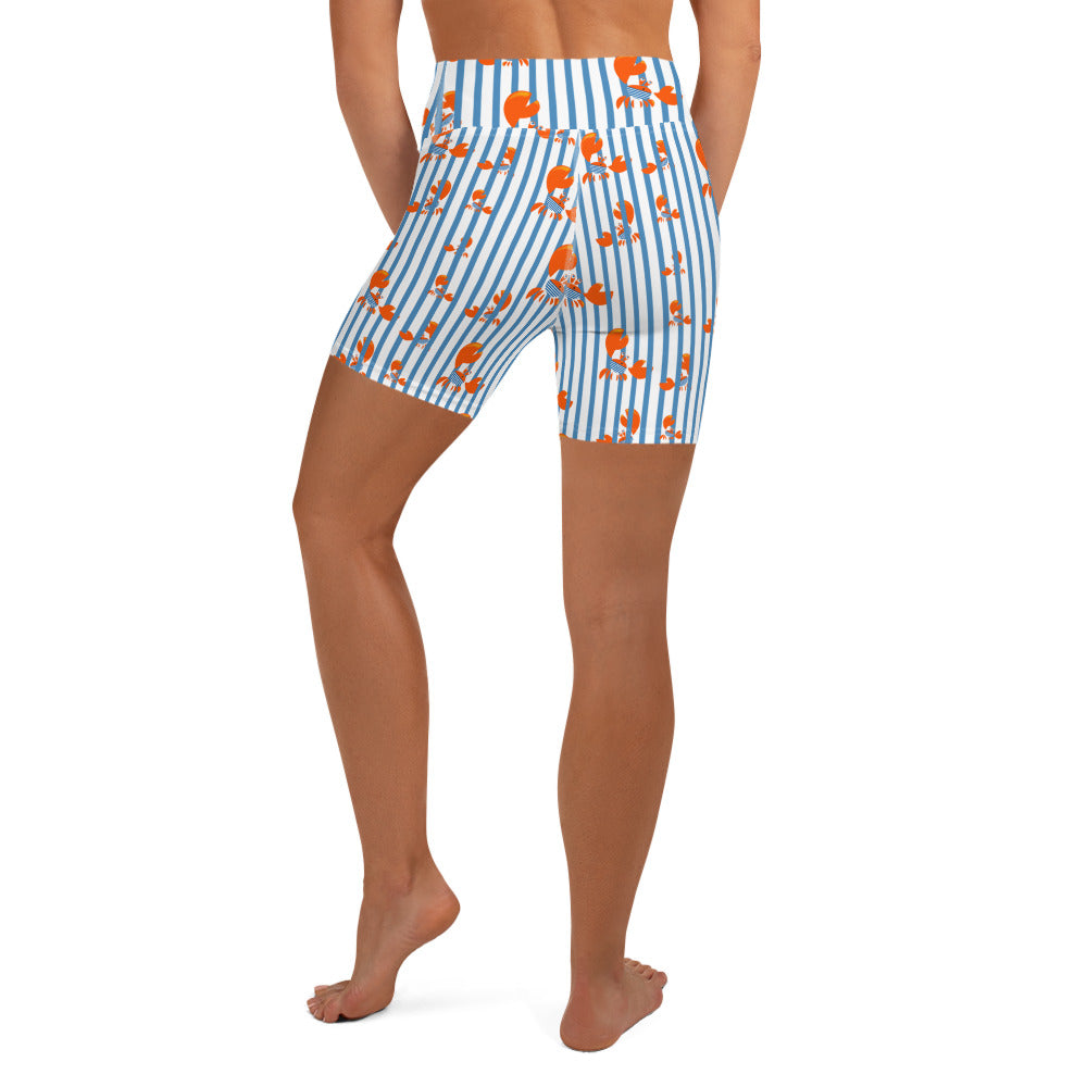 Stripes & Crabs Yoga Shorts