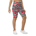 Stripes & Hearts Biker Shorts