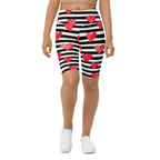 Stripes & Hearts Biker Shorts
