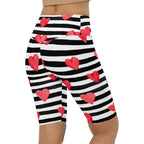 Stripes & Hearts Biker Shorts